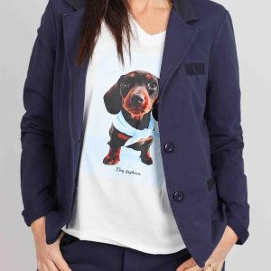 Blazer Algodón Azul Marino